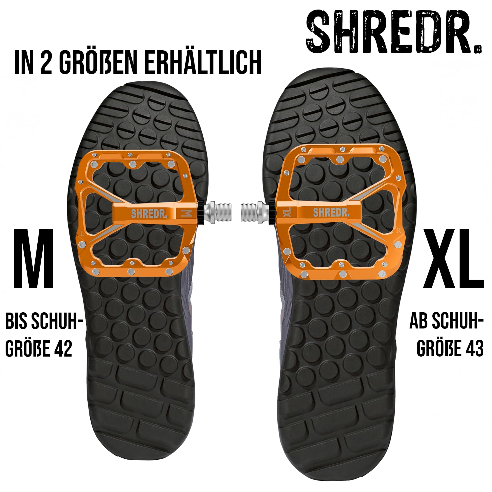 Flat 2.0 Pedale für MTB | Superleichte Flatpedals fürs Mountainbike | In 2 Größen und 9 Farben | inkl. schwarzen Reflektoren