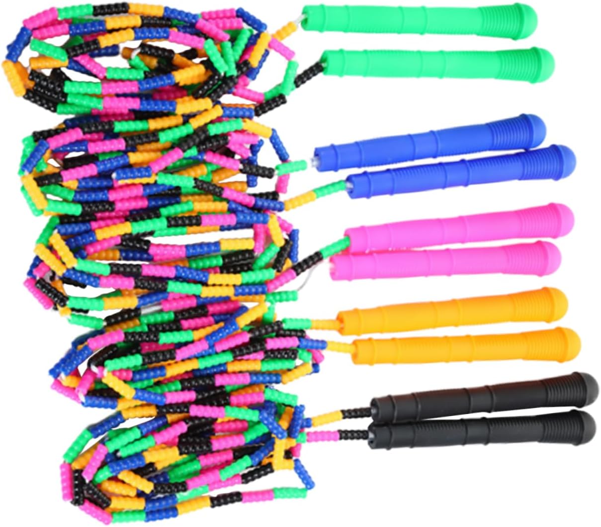 5Pcs Mixed Color Slub Design Jump Rope for Durable Ergonomic Skipping Ropes for Boys for Exercise Fitness and Sports Training Activities