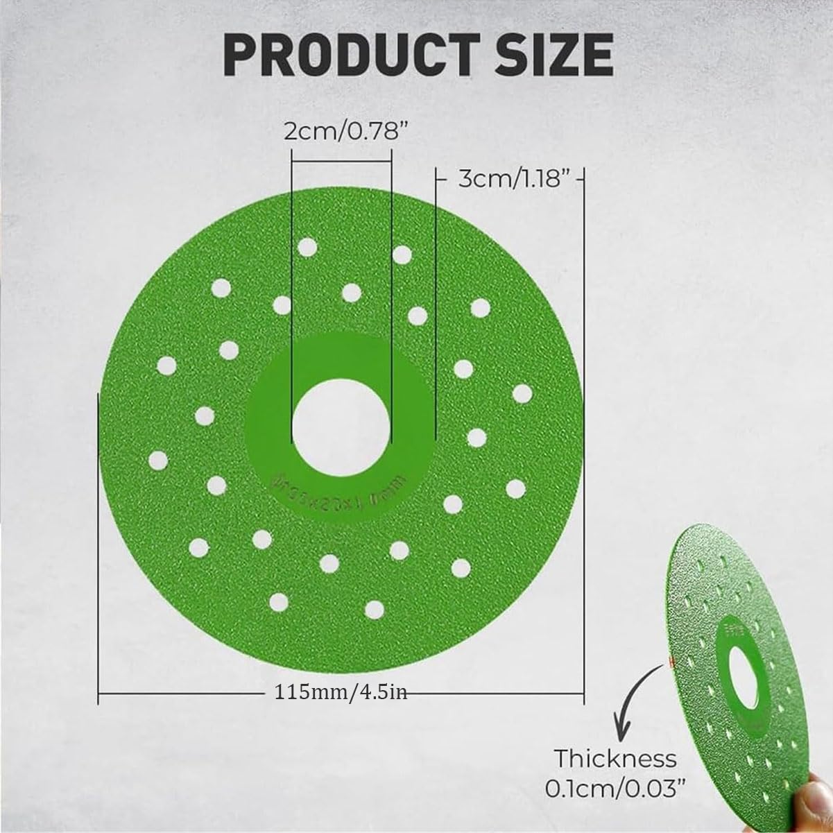 Rock Slab Grinding Disc, Rock Slab Disc 4.5, Discos para Cortar Ceramica, Glass Cutting Disc for Angle Grinder, Indestructible disc for Cutting and Grinding Tile and Marble (10)