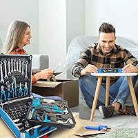 Vista 5 de Arcwares Juego de herramientas de aluminio para carrito de 799 piezas, color plateado, juego de herramientas de mano para el hogar, con cinturón