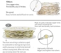 Vista 8 de RUICHEN Guirnalda de luces de hadas regulables de color blanco cálido, súper larga de 165 pies, 500 luces LED con control remoto, luces