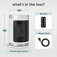 Vista 7 de SereneLife Smart Space Heater – 1500W Indoor Electric Heater with Thermostat, Remote Control, 12-Hour Timer, Wi-Fi Enabled PTC Ceramic Heating for