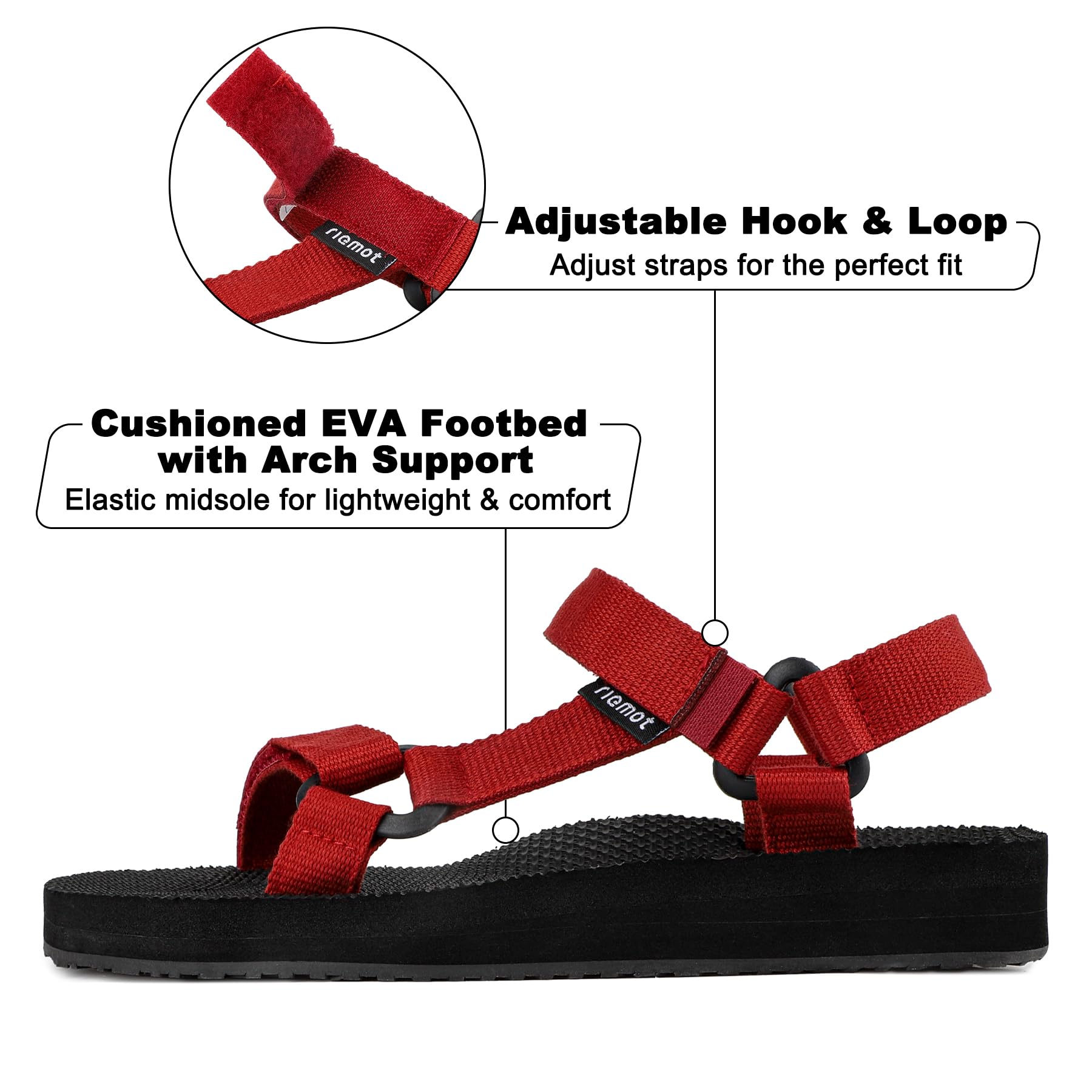 riemot Sandali Sportivi Donna Uomo Estivi Sandali da Trekking Leggere Comode Antiscivolo Scarpe per All'aperto Escursionismo e Spiaggia