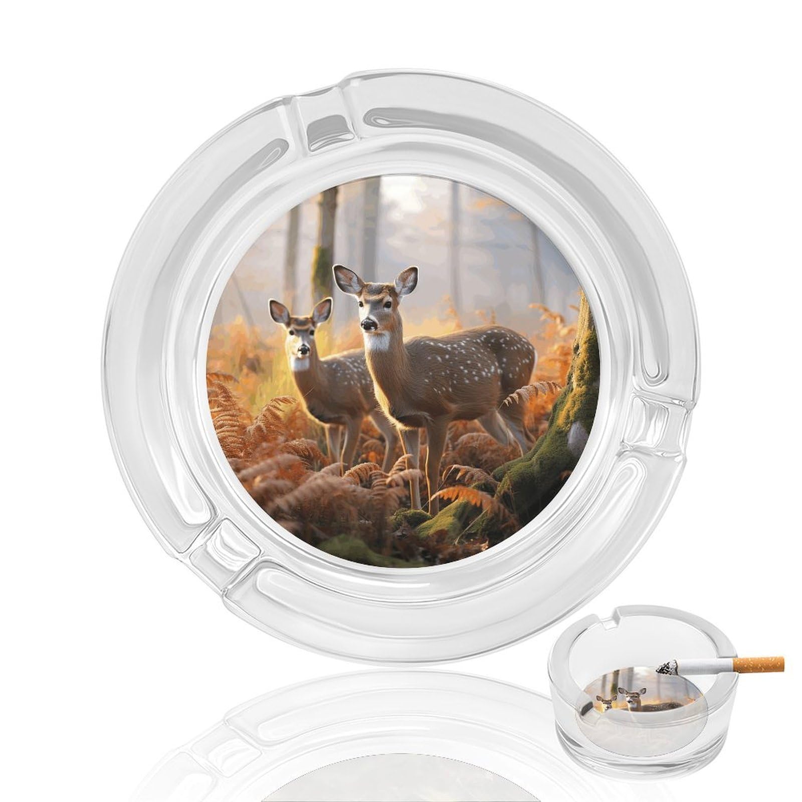 Cendrier cigarettes en verre transparent pour bureau et salon