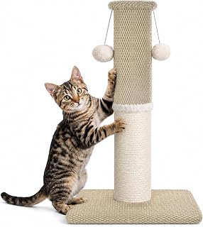 Made4Pets Cat Scratching Post with Sisal & Carpet for Indoor Cats, 23.6"