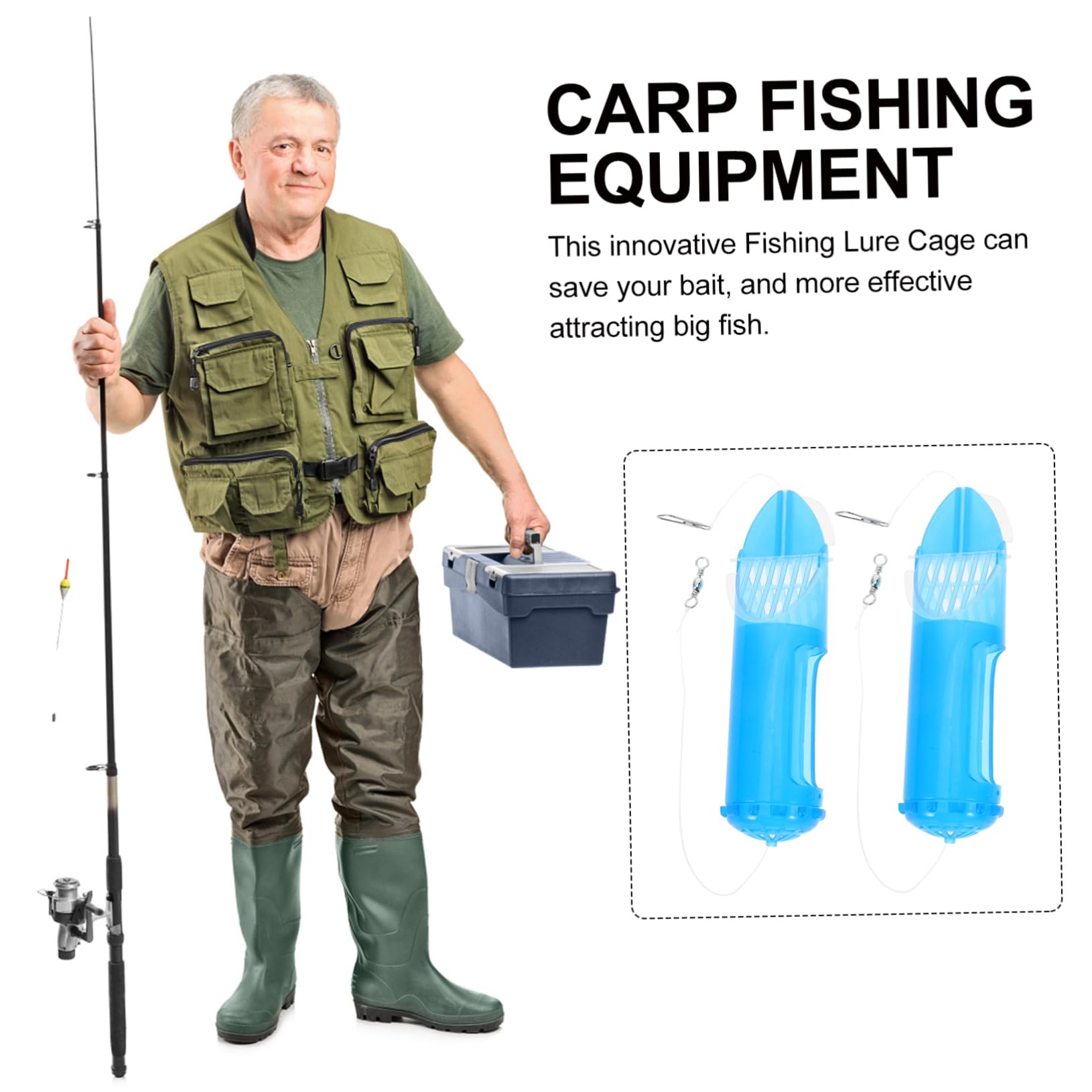 NAMOARLY 2Pcs Fishing Bait Cage Durable Outdoor Fishing Feeder for EEL Crabs Lobsters and Shrimps Sturdy Fishing Tackle with Smooth Surface and Strong Tension for Fishing