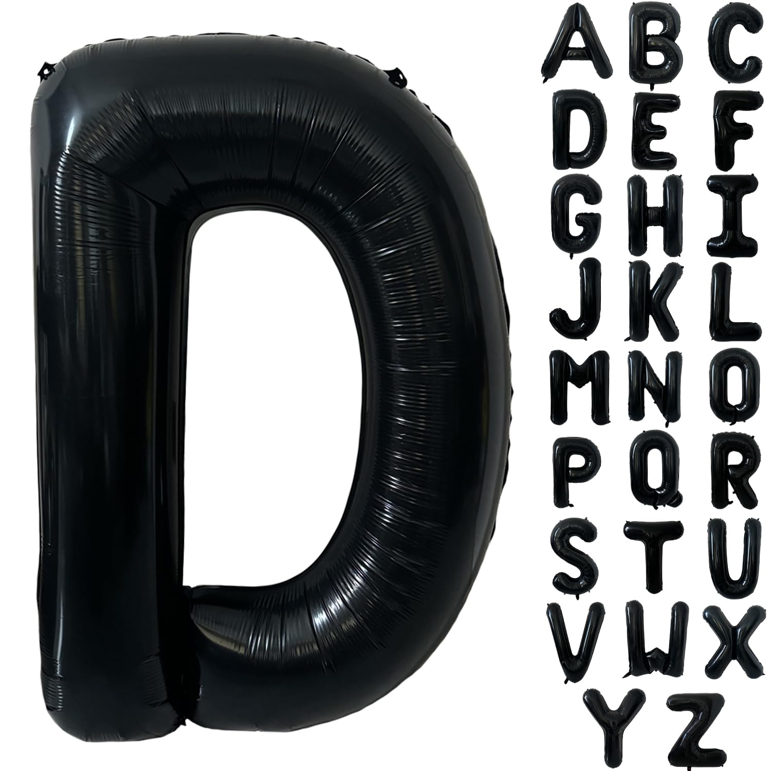 Black Alphabet Balloon Large Mylar Foil Helium Letter Balloons 40 Inch Black Balloons Alphabet Letters for Birthday Bridal Shower Anniversary Decorations (Letter D) โ image 1