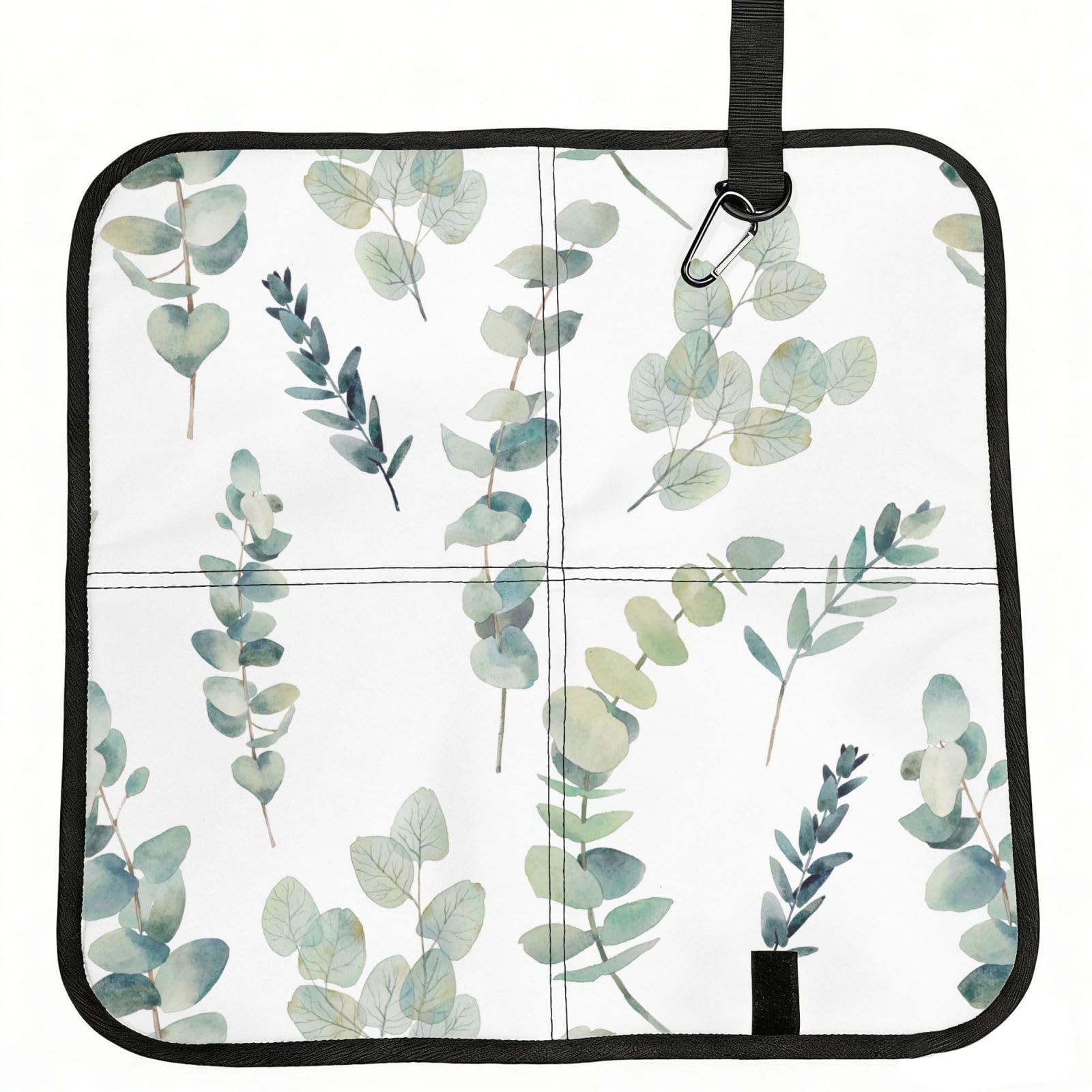 YGLHBDPBF Eucalyptus Leaves Print Camping seat cushion,Foldable Sitting Pads,Save Backpack Space for Hiking