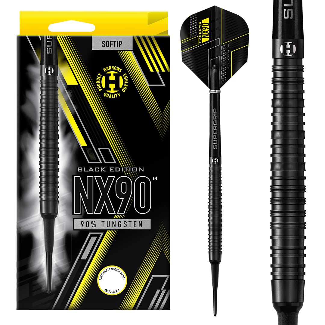 Harrows NX90 Black 90% Soft Tip 20g Flechettes Pointe Plastique