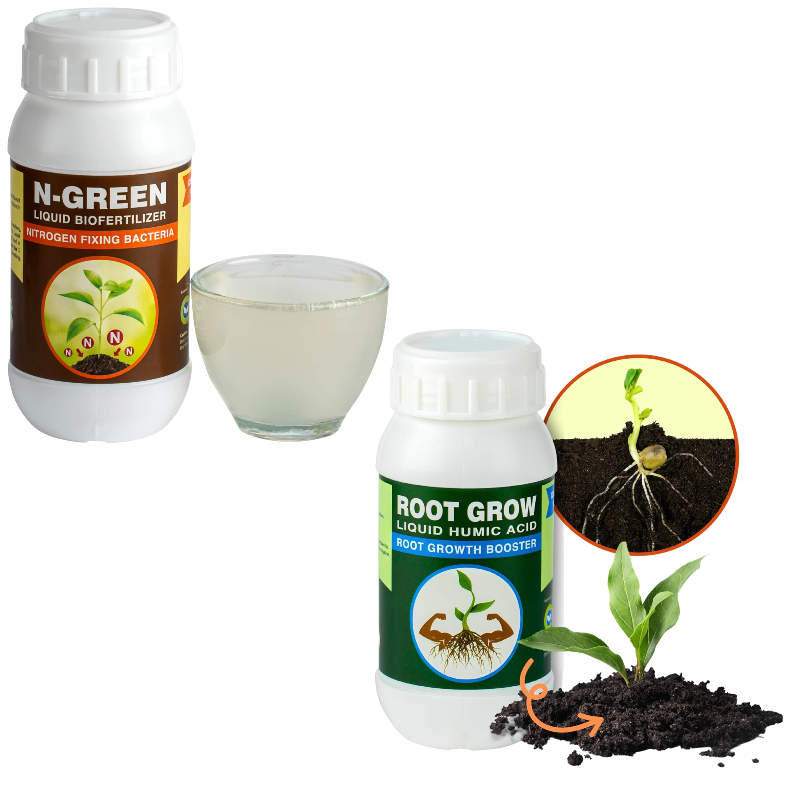 Sushila Agrofert Plant Growth Booster N Green 250 ml Nitrogen Fixing Bacteria Biofertilizer and Sushila Agrofert Root Grow - Liquid Humic Acid 250 Ml Biofertilizer for Plant Growth-image-33