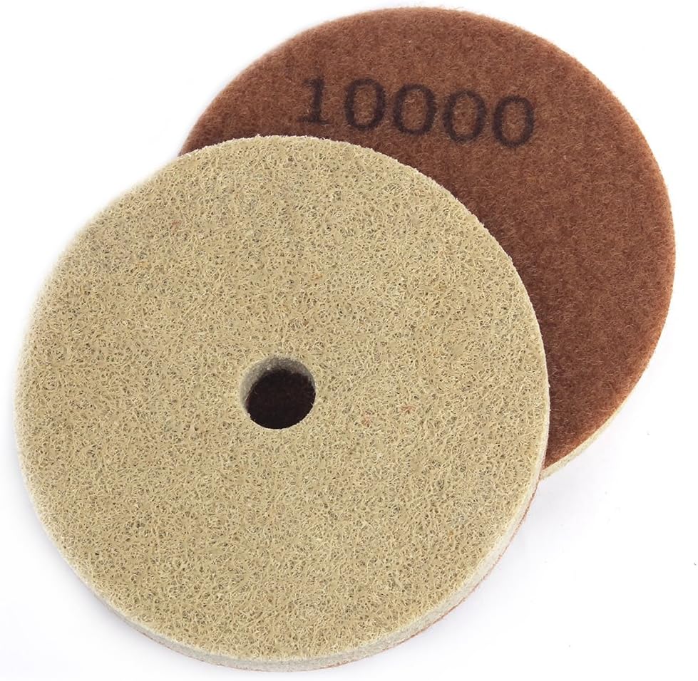 4 Inch Sponge Fiber Polishing Pads 10000 Grit Buffing Wheels for Marble