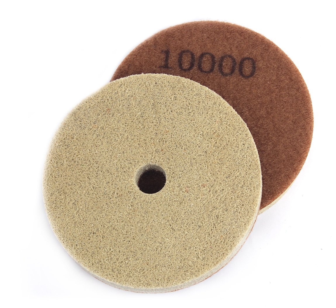 4 Inch Sponge Fiber Polishing Pads with Backer Pad for Marble Granite Stone Cleaning polishing