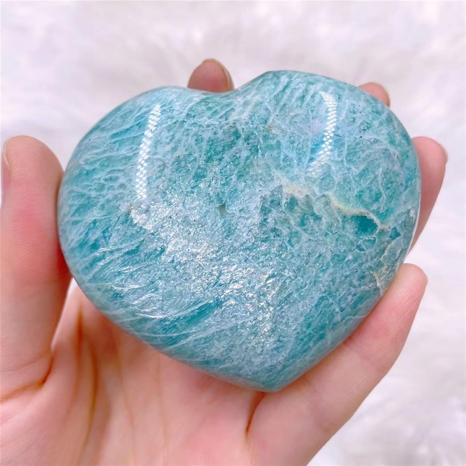 QINGQI Bellissimo Acquario di Cristal di Quarzo Naturale dell'Amazzonia Cuore di energia Reiki Gift Room Ornament Aquarium Regalo(1pc)