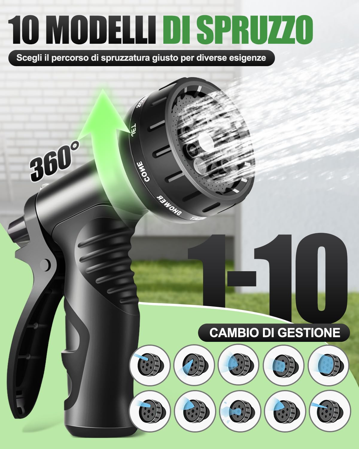Tubo Flessibile Giardino 30m Nero, Canna Acqua Estensibile Professionale per Grandi Superfici, Tubo Magico Allungabile Anti-Piegatura, Connettori Rapidi