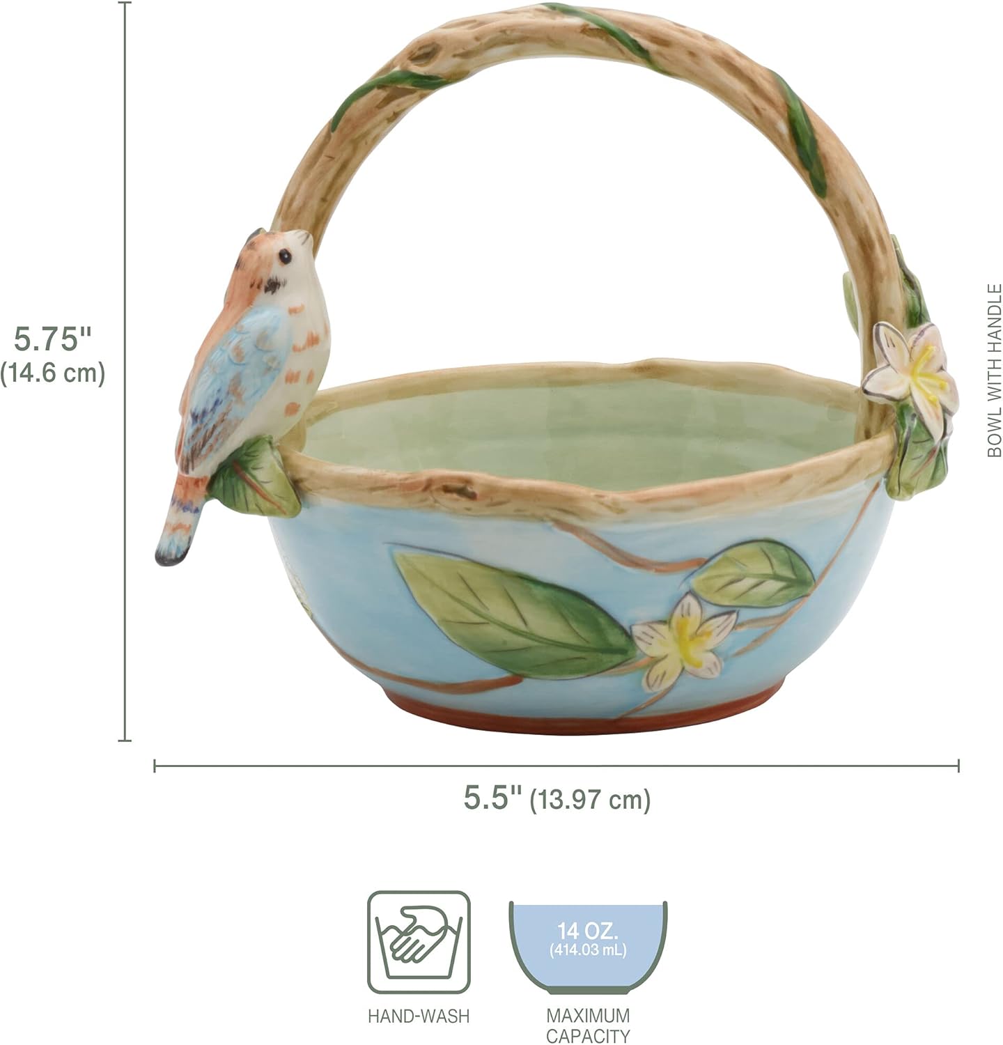 Fitz & Floyd Fitz and Floyd Toulouse Basket Bowl, 5.5-Inch, Multicolor