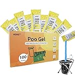 AOKE Portable Toilet Powder, Lemon 100 Pack Poo Gel for Camping Eco Absorbent Gel Liquid Waste Gelling and Deodorizing Powder, Emergency Toilet Waste Treatment for Outdoor Camping Hiking