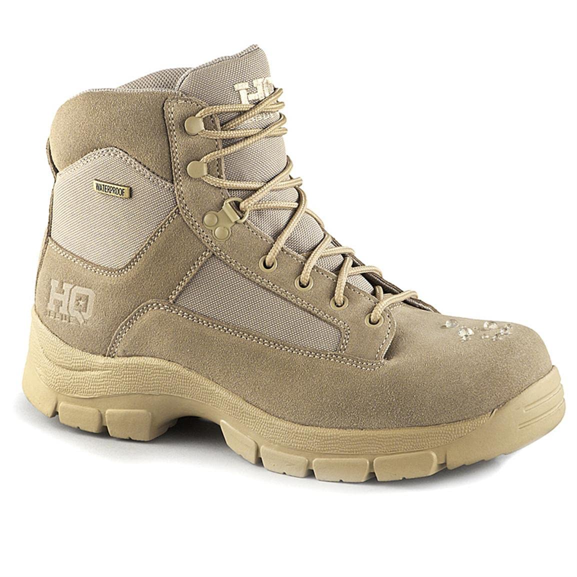 HQ ISSUE Men’s 6” Desert Tactical Boots Waterproof Military Combat Hiking Shoes