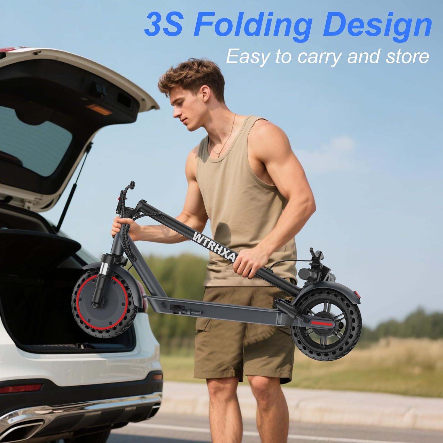 Electric Scooter for Adults, 10" Solid Tire, 500W Powerful Motor 21 Mph Top Speed, 15/22 Miles Long Range, Folding E-Scooter with Dual Suspension & APP Control