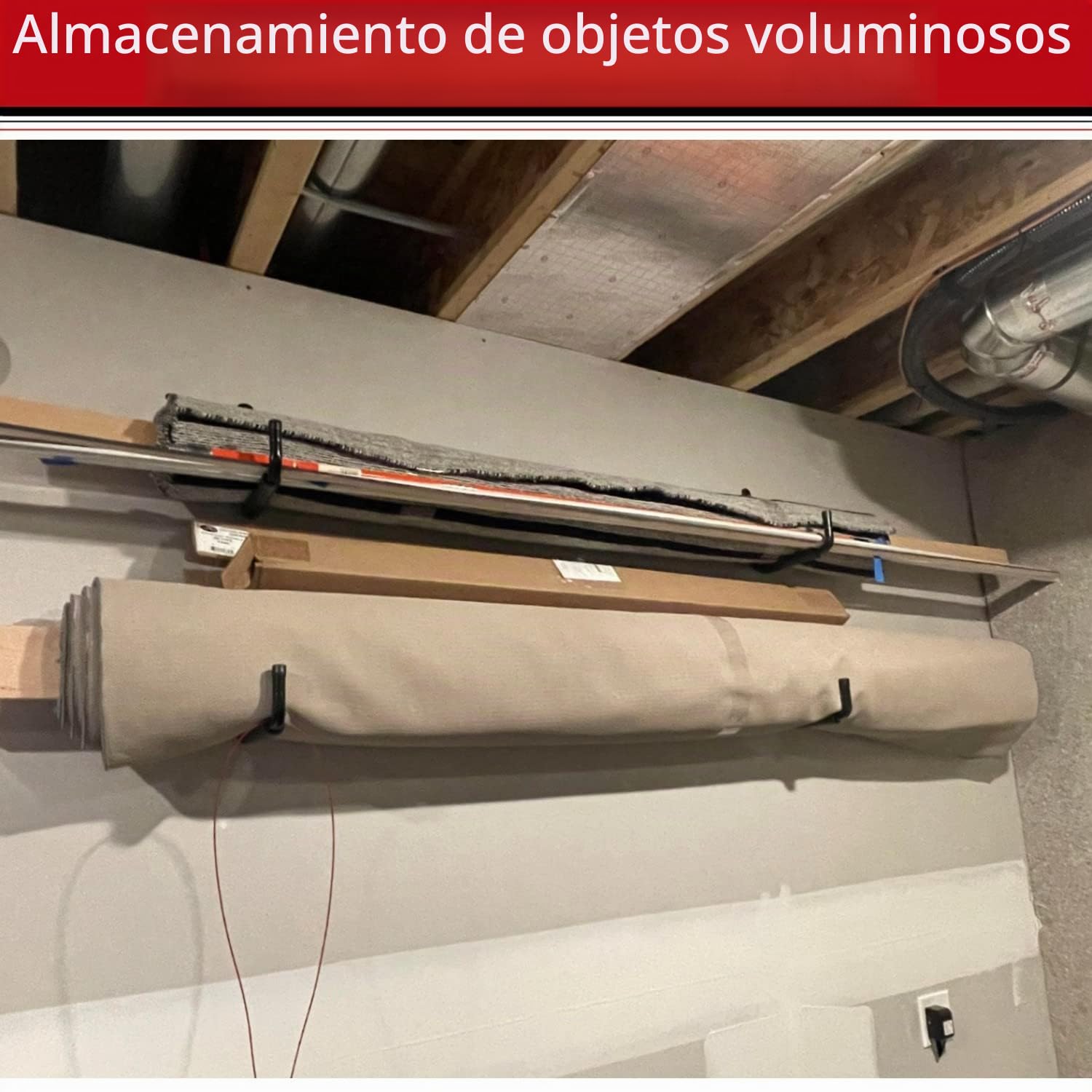 Ganchos de almacenamiento de garaje grandes, 30 cm, organizador de almacenamiento de garaje resistente, percha colgante, cada carga máxima de 45 kg