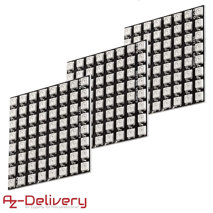 Buy AZDelivery 3 x U-64 LED Matrix Panel WS2812B 8 x 8 Module ...