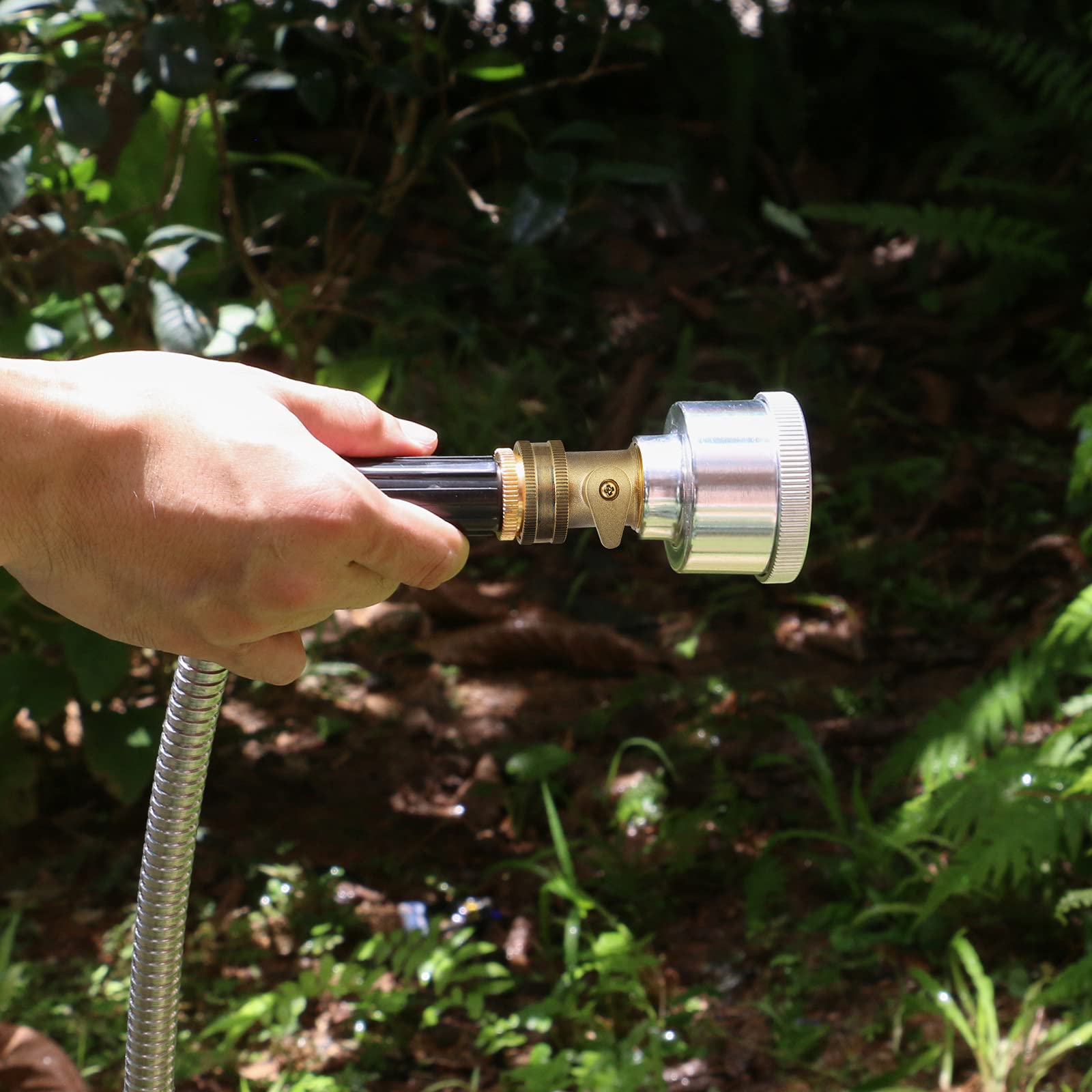 STYDDI Garden Hose Inline Shut Off Valve, Solid Brass Hose ShutOff