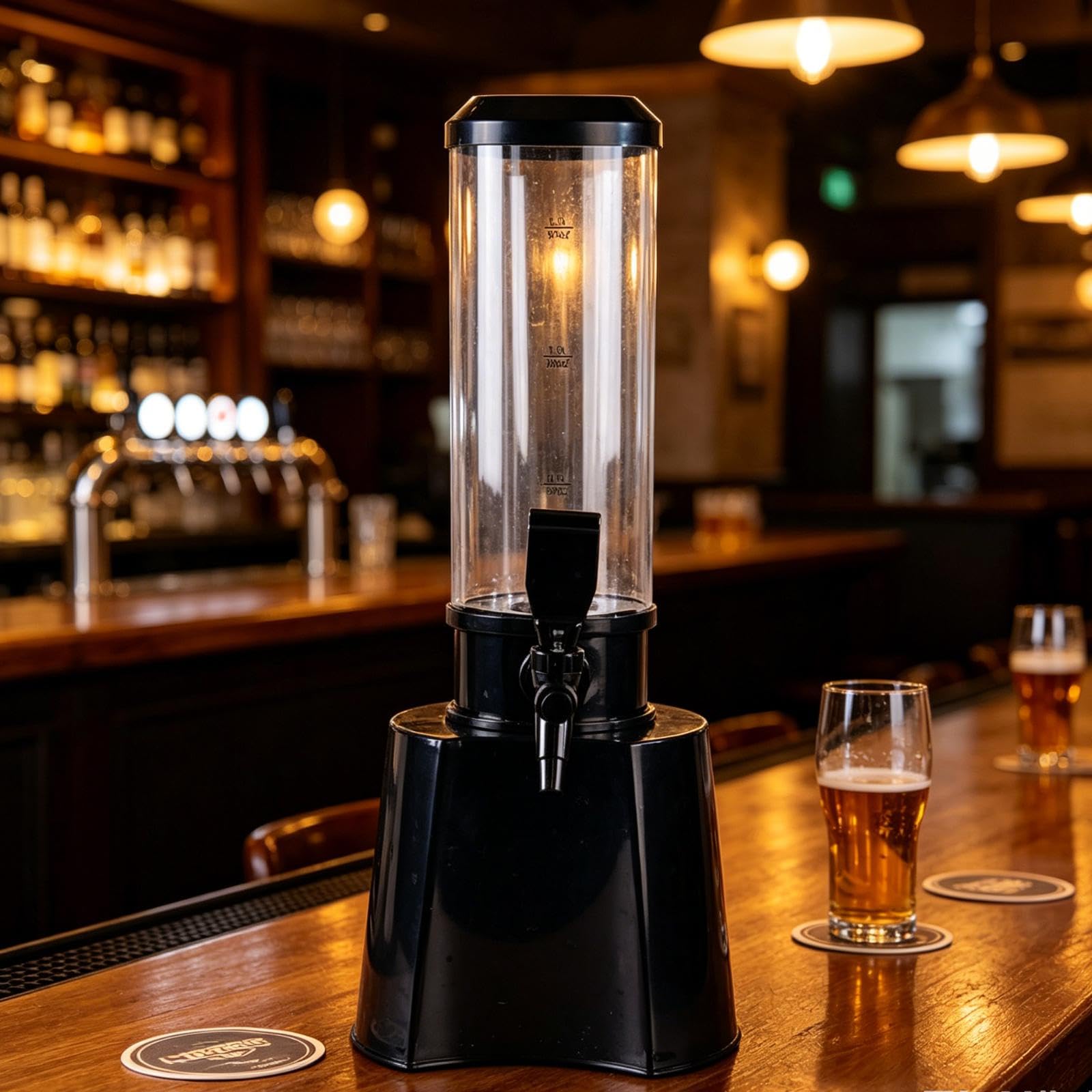Dispensador de Cerveza de Torre Dispensador de Licor Jugo Cóctel Bebida con Grifo de PP Alta Durabilidad Adecuado para Cenas Familiares, tal como se describe, 1.5l