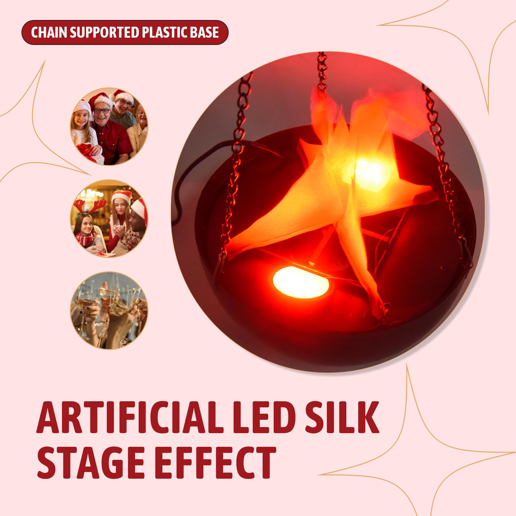 berjalan 3D Fake-Fire Light, Hanging LED Flame Light - Image 3