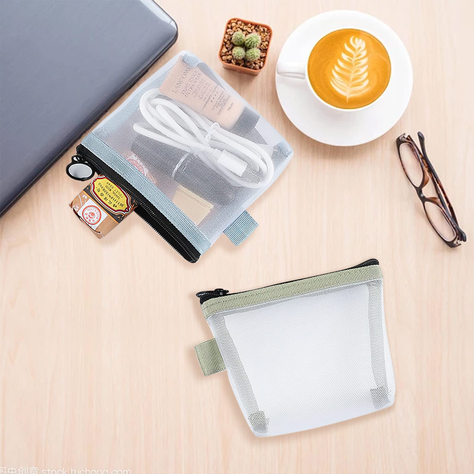 Mini-Netztaschen Mit Reißverschluss, 6-tlg. Set – Kleine Organizer Für Kosmetik, Münzen, Reisen