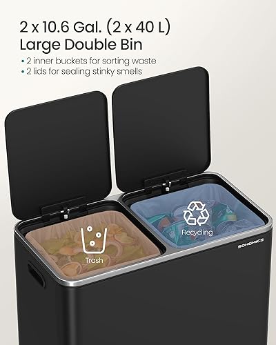 SONGMICS Dual Trash Can