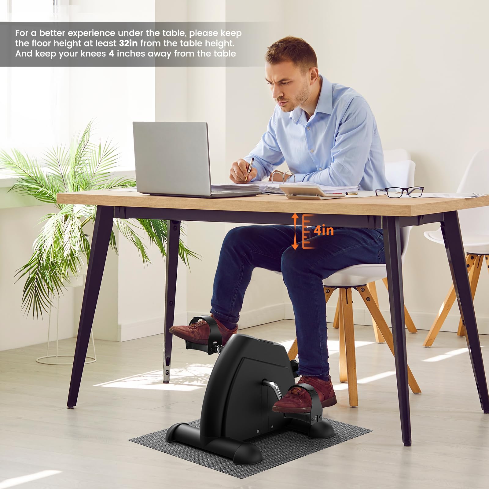 Sportneer Pedaltrainer für Senioren,Mini Heimtrainer mit LCD-Display, Fitnessgeräte für Zuhause – Tischfahrrad, Ergometer Senioren, Arm- und Beintrainer für Senioren mit Anti-Rutsch-Matte
