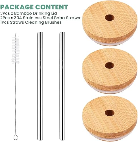 Miniatura 10 de Tapa para tarro de yogur Oui, paquete de 4 tapas reutilizables de bambú de madera, compatibles con tarro de yogur Yoplait, hermético y apto para