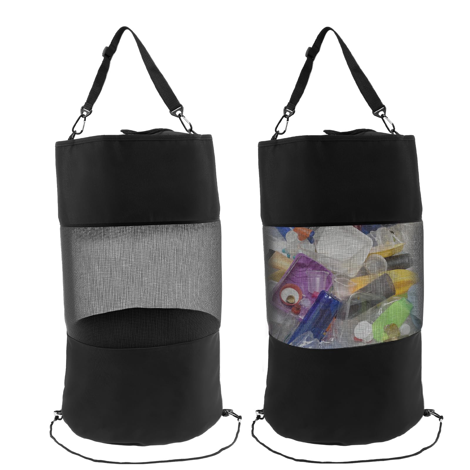 Guijzsltrg 2Pcs Portable Boat Trash Bags Reusable Outdoor Boat Garbage Bin Leakproof Mesh Camping Trash Can Camping Dry Stuff Storage Pouch Can Storage Container For Fishing, Sandbar, Rv, Boating Accessories