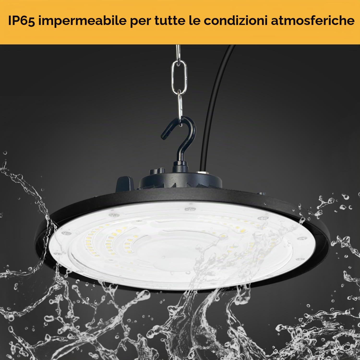 Faretto LED UFO 300W, 30000lm UFO Lampada LED Officina,6500K Bianco Freddo LED High Bay Light,IP65 Impermeabile Proiettore LED Interno Lampadario Industriale per Garage,Magazzini,Fabbrica