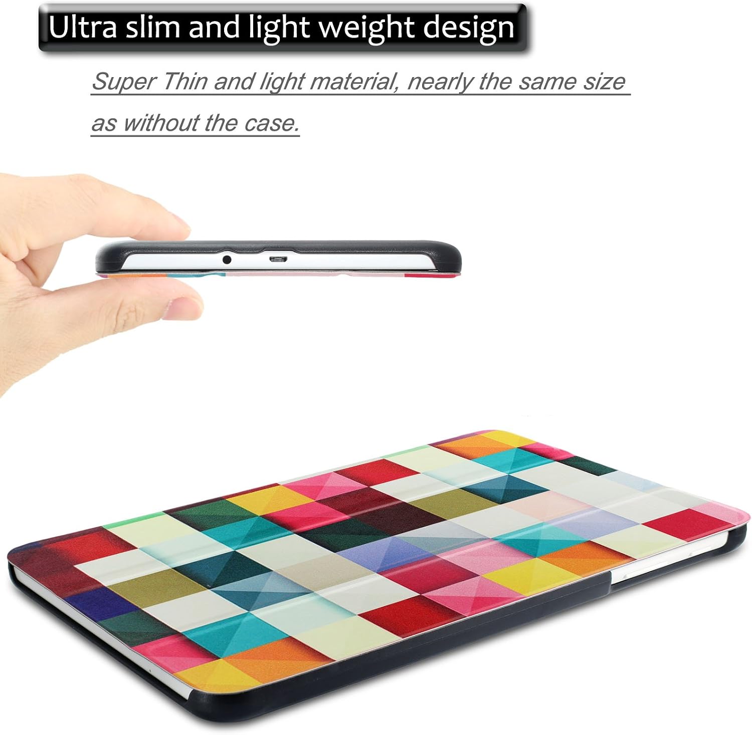 Samsung Galaxy Tab E 9.6 case - Infiland Ultra Slim Tri-Fold Case Cover for Samsung Tab E / Tab E Nook 9.6-Inch Tablet (SM-T560 / T561 / T565 / SM-T567V Verizon 4G LTE ), Color Diamond