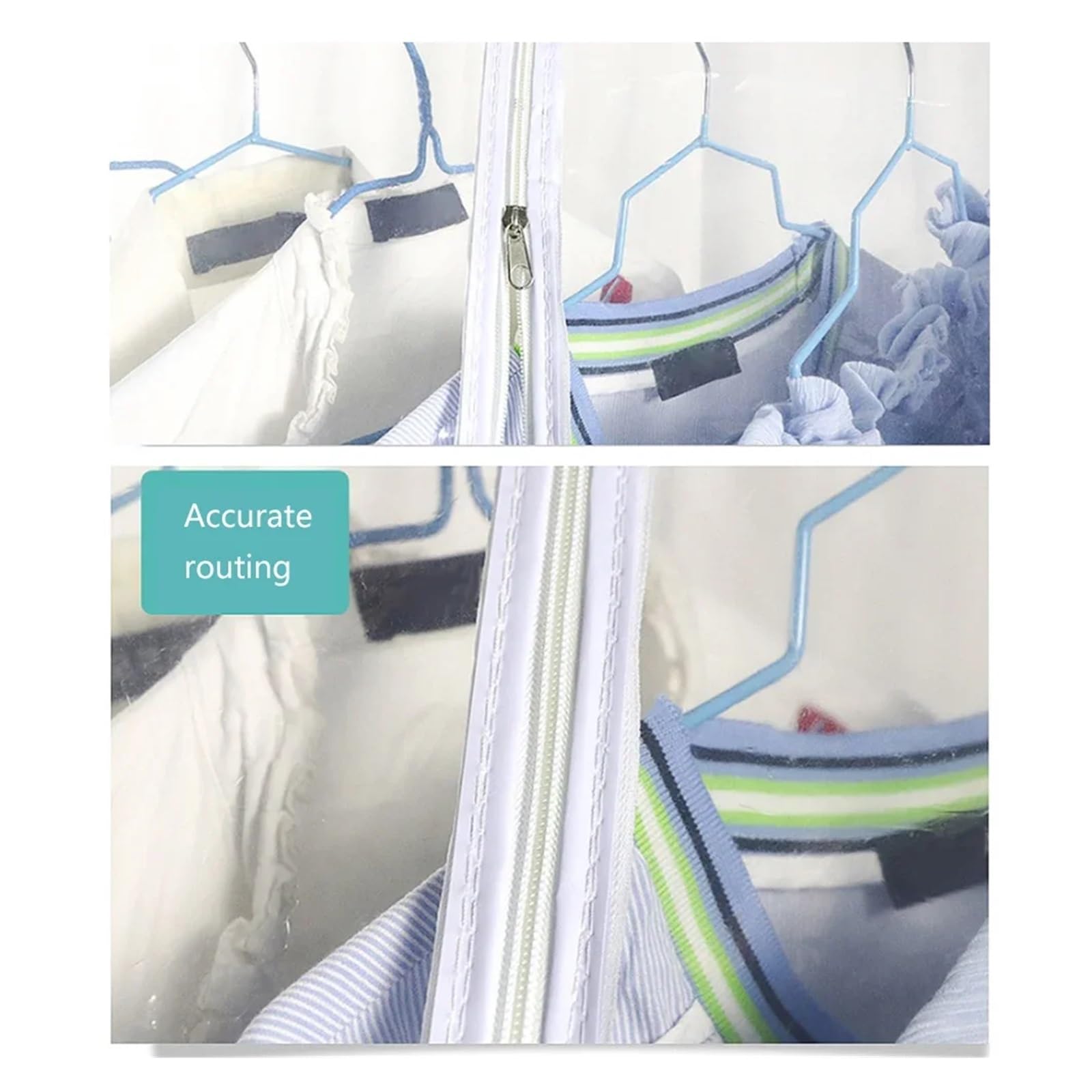 fundas para ropa Clear Waterproof Dustproof Zip Clothes Cover Clothing Rack Hanging Garment Suit Coat Storage Display Protector Bag(White 3)