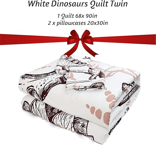Miniatura 6 de ZHH E-COMMERCE Juego de edredón de 3 piezas de dinosaurio, edredón de plumón para niños, edredón suave para niños y 2 fundas de almohada