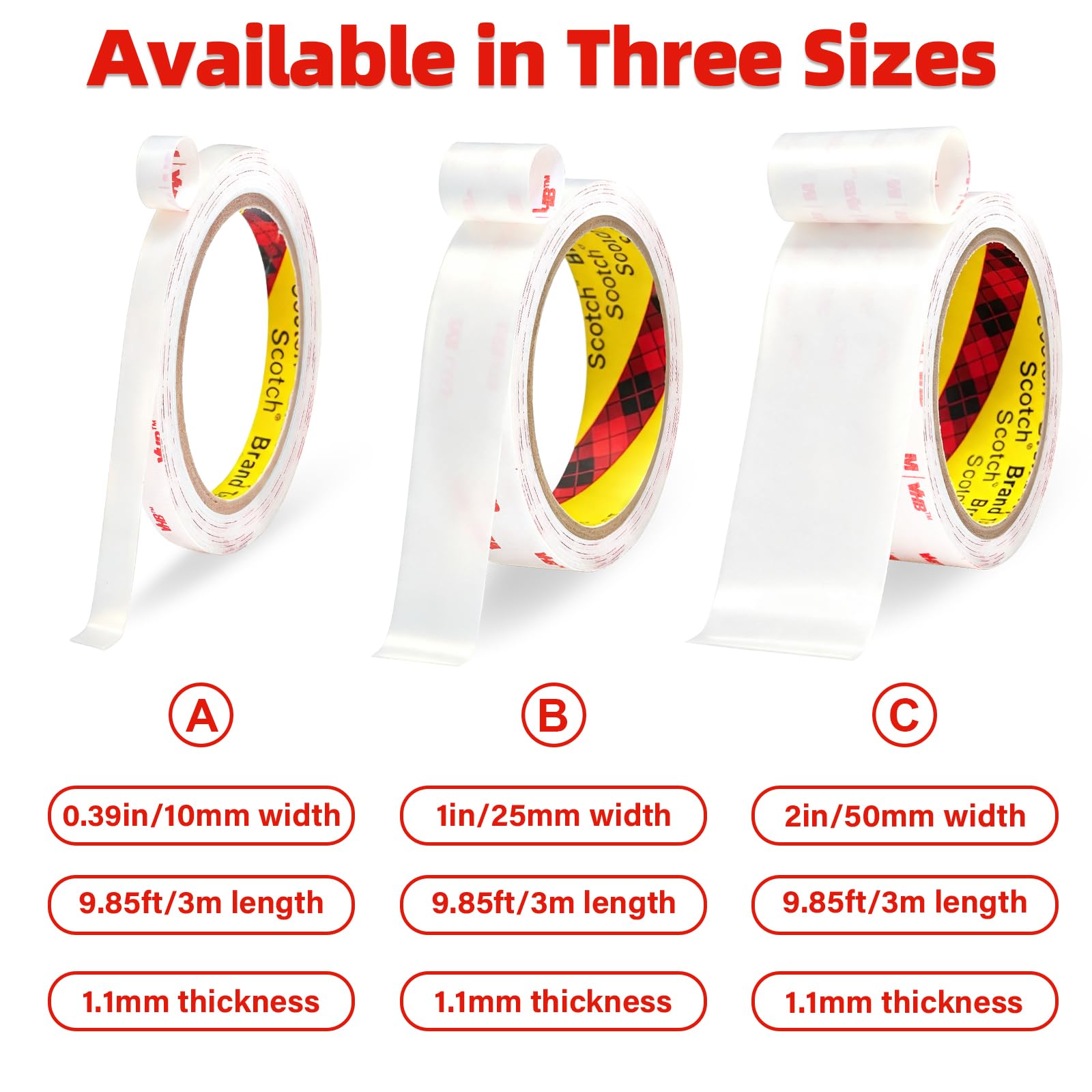 Photo 1 of P7yaumy Double Sided Mounting Tape, 1in x 9.85ft