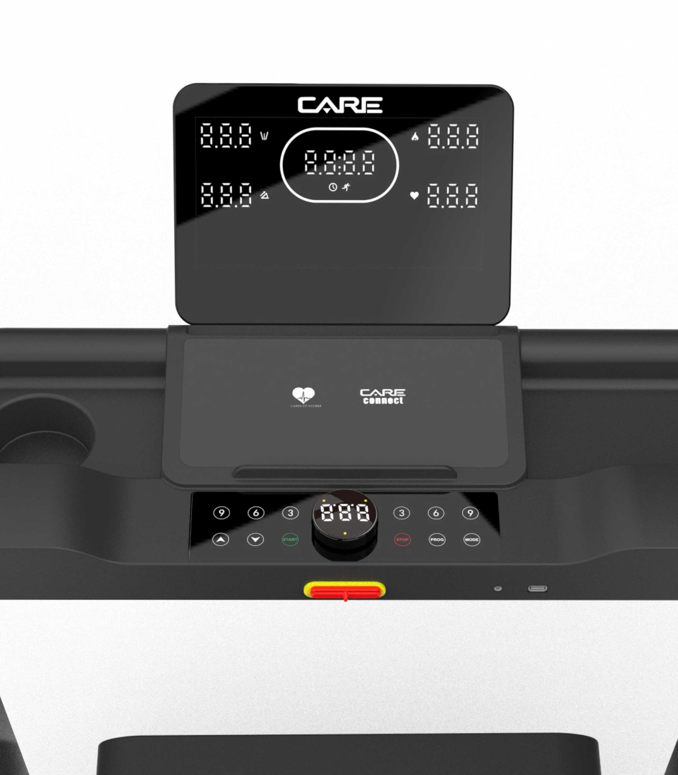 Care Fitness - Tapis de Course Connecté - 16 KM/H - Care - Jogger - KinoMap - 28 Programmes Intégrés - Écran - Moteur Silencieux 1.5/2.5 CV - Inclinaison Manuelle - 3 Positions