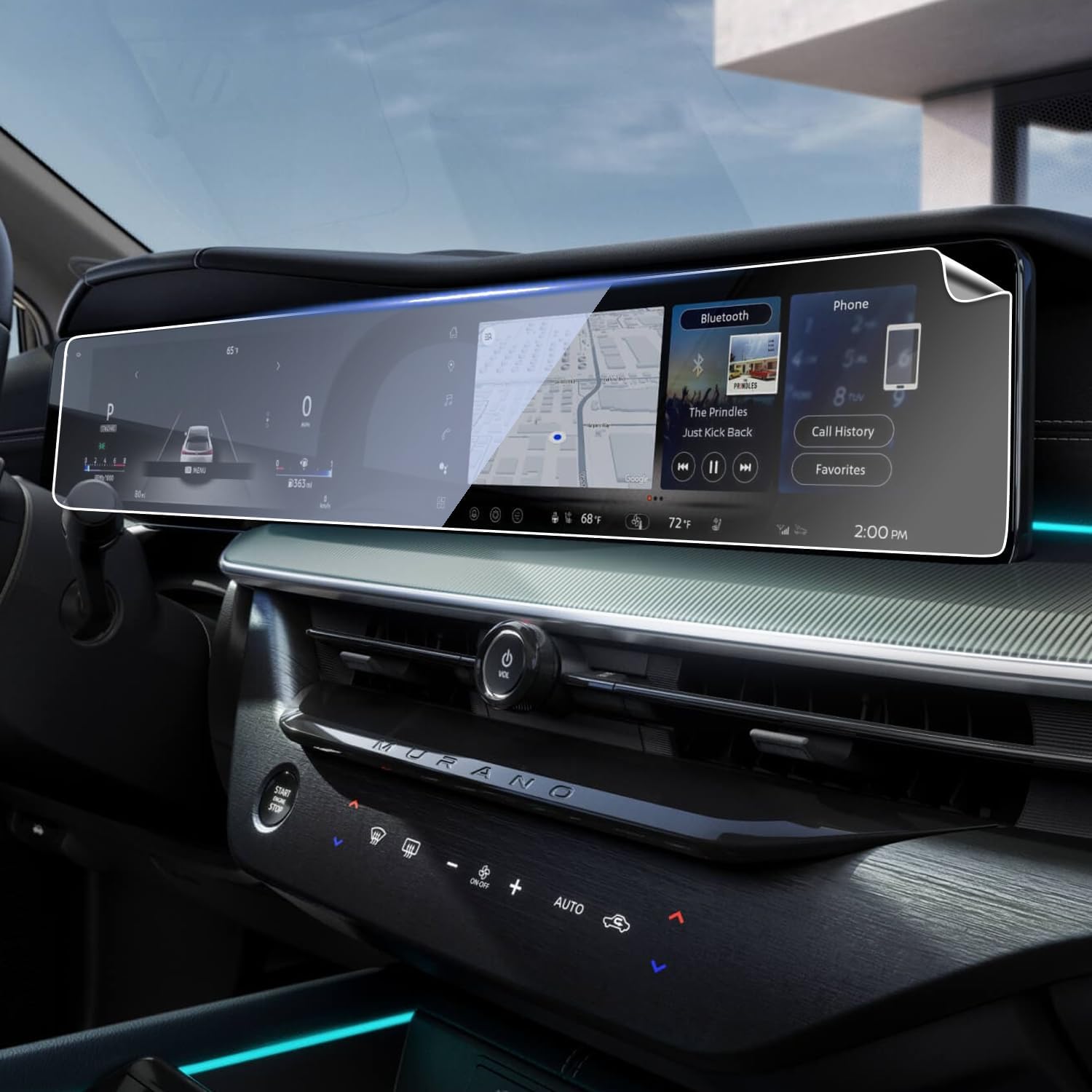 Screen Protector Features A Continuous For Design 2025 2026 Nis san Murano SV/SL/Platinum Screen Protector Dua 12.3 Inch Display 2025 Murano Accessories HD Nano Film (2PCS)