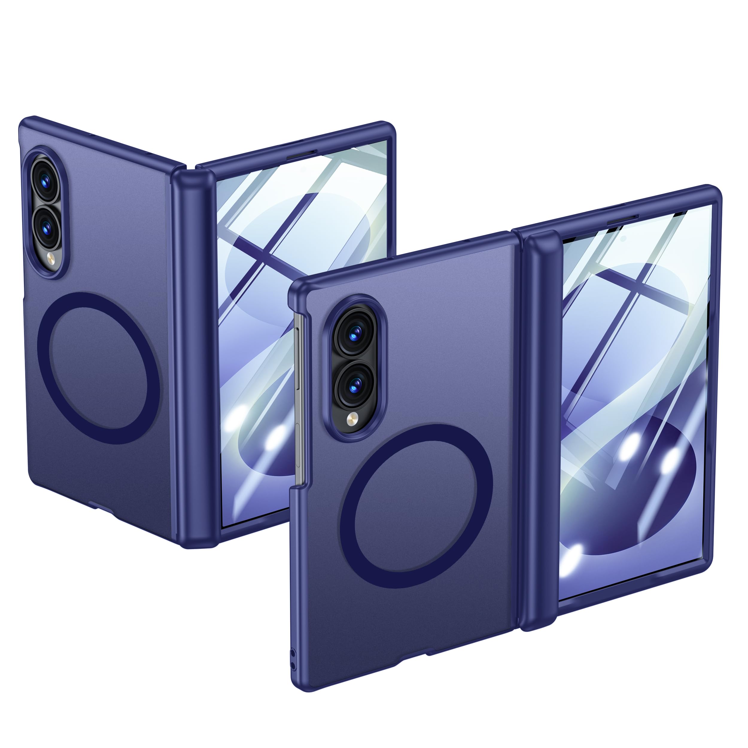 NINKI Custodia magnetica per Samsung Galaxy Z Fold 8 Wide con pellicola protettiva per lo schermo privacy, compatibile con Magsafe protezione cerniera ricarica wireless magnetica antipolvere texture