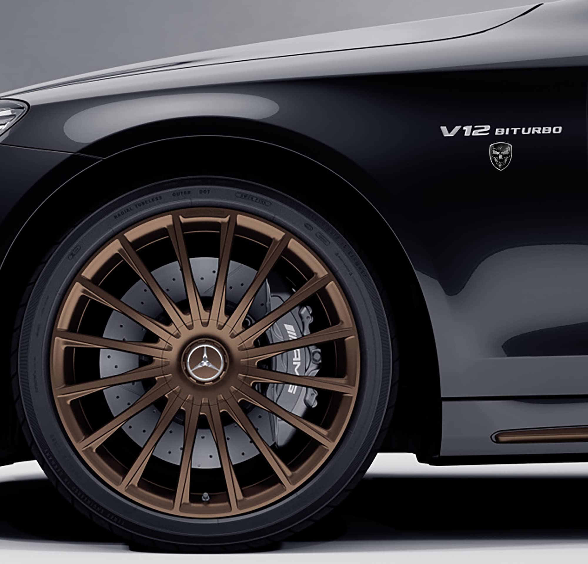 Biomar Labs® 2 X 3D Silicone Adesivi Resinati Argento Skull Cranio Teschio Stickers Per Automobile Motocicletta Finestrìno Porta Scooter Bici Motociclo Telefono KS 134 - Foto 9