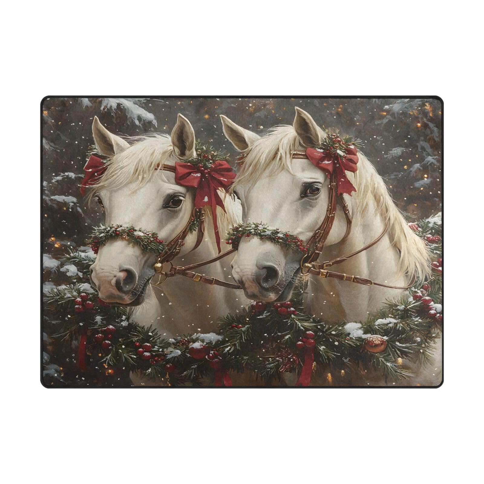 Tapis de sol contemporain anti-poussière Mnsruu cheval blanc pour grand salon
