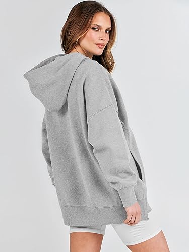 Miniatura 6 de ANRABESS Sudaderas con capucha de gran tamaño para mujer, sudadera de forro polar 2024, trajes de moda para adolescentes y niñas