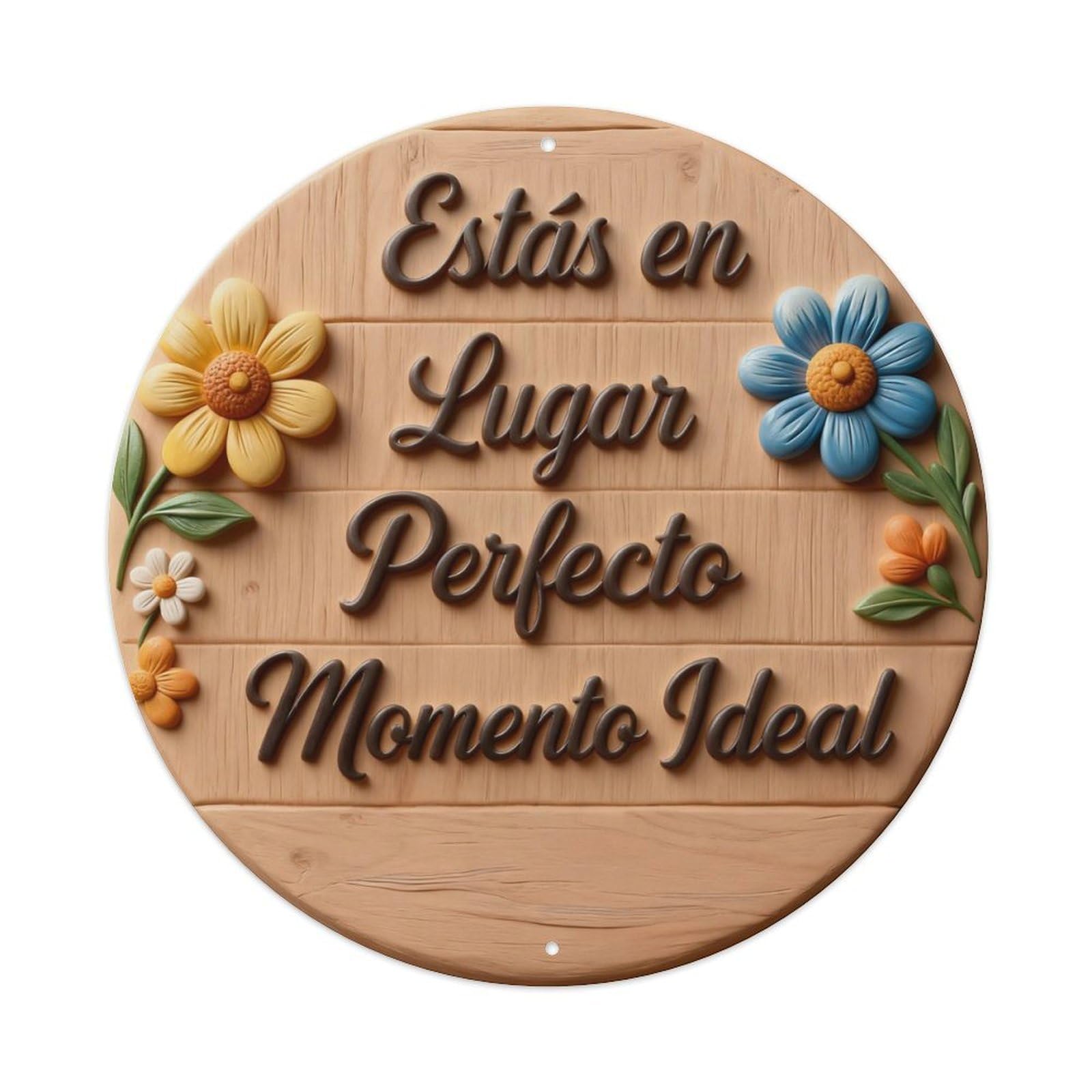 Zlatcbu Vintage Wooden Sign With Floral Pattern Metal Tin Sign Retro Wall Art Poster, Decor For Home Living Room Bar Cafe Garage, 8X8 Inch