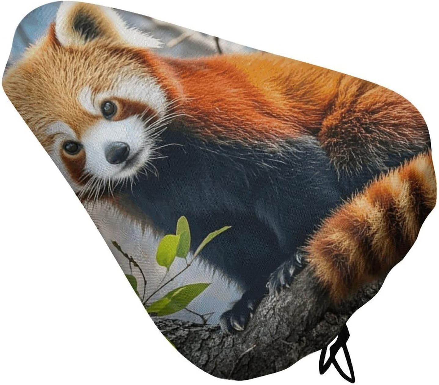 Waterproof Bike Seat Cover with Drawstring -Little Red Panda Universal Exercise Bike Seat Cushion for Men & Women, Comfortable Non-Slip Bicycle Saddle Cover for Road/Mountain Bikes