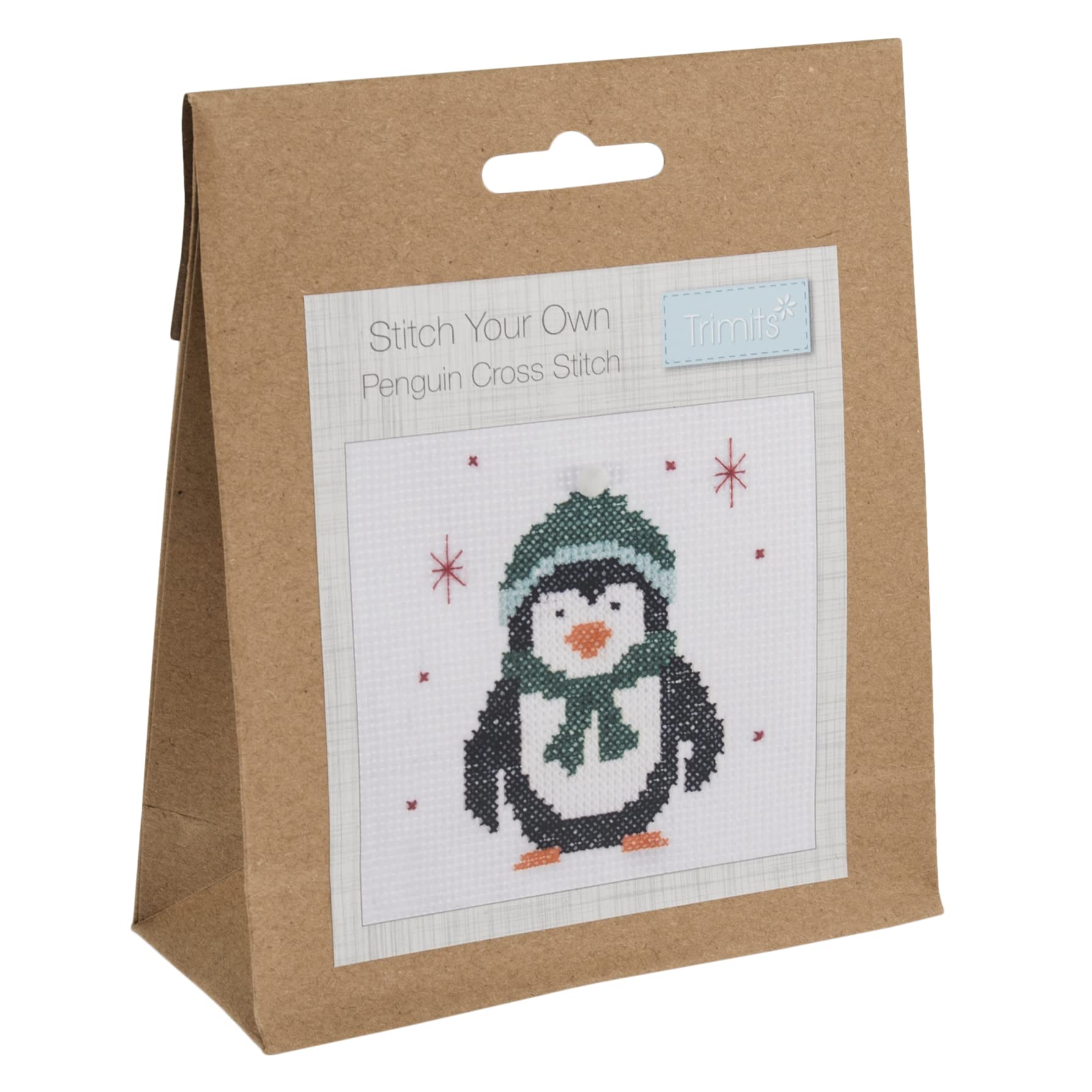 Trimits Mini Counted Cross Stitch Kits, 13 x 13cm (5 x 5in), Penguin