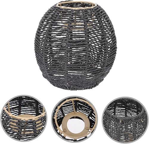 Miniatura 2 de Lámpara de cuerda tejida hecha a mano, cubierta de araña retro para comedor, estilo moderno, linterna de techo, cuerda de papel, decoración de luz