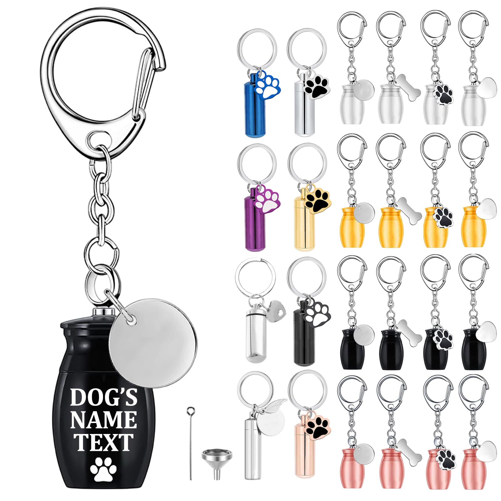 Custom Dog Urns for Ashes Keyring Engraved with Dog's Name and Text, Personalised Keyring Mini Pet Urns for Dogs Ashes, Cat Urn Dog Ashes Keepsake, Stainless Steel Pet Urn, Pet Memorial Gifts (D-03) โ image 1