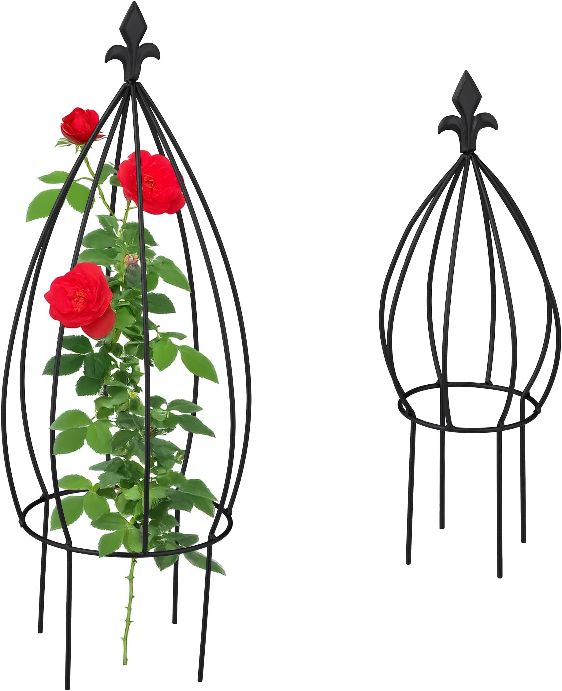 Relaxdays Rankhilfe 2er Set – Je 92 Cm, Stahl Mit Kunststoff, Verstellbar, Für Tomaten, Bohnen, Erbsen