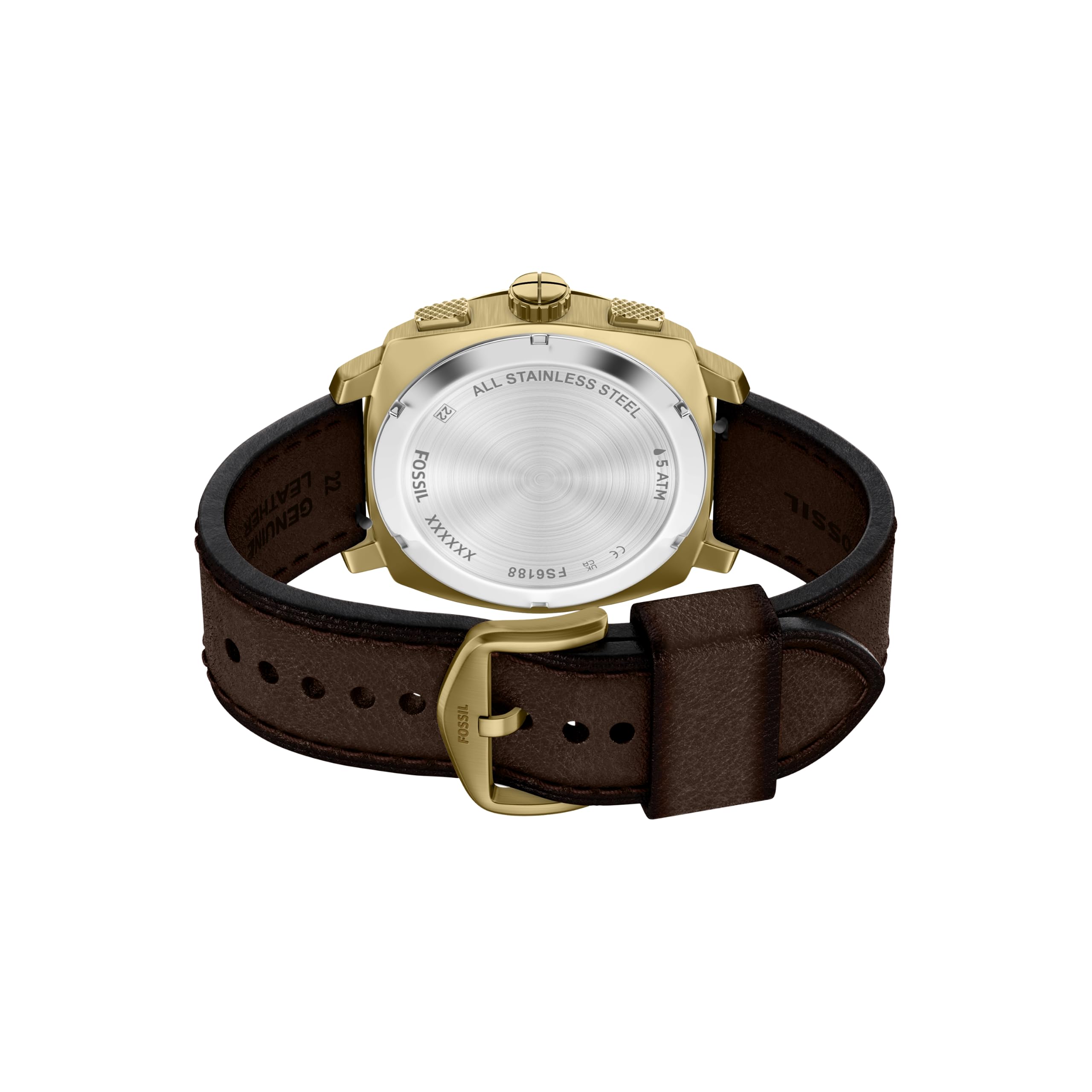 Fossil Machine Reloj para Hombre de Acero Inoxidable Color Dorado de 44MM, FS6188
